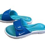 Nike  Womens Blue/Green Slide-On Sandals Shoes Size 6 SKU 8284 Photo 2