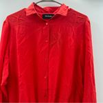 The Kooples ‎ Wrap-Over Red Silk Long Sleeve Button Down Bodysuit Sz 2 (M) NEW Photo 3