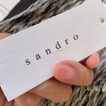 Sandro Cream & Black Silk Pencil Skirt Size 3 Photo 4