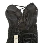 Windsor  Millie Satin Sequin Lace-Up Mini Homecoming Formal Black Dress XS NEW Photo 8