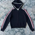 St. John  Cardigan Womens 2 Santana Knit Black Front Zip Hooded Sweater Sport Photo 6