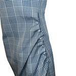Lovers + Friends  Cobalt Blue and White Plaid Gathered Button Side Dress NWOT XXS Photo 4
