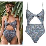 Veronica Beard New  Aniston One Piece Swimsuit Women's Blue Size L Photo 1