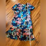 St. John Watercolor Floral Silk Dress Photo 15