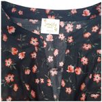 Serendipity Large Maternity Floral Black and Pink Tunic Top Photo 1