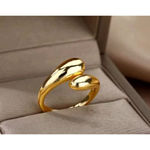 Boutique NEW Chunky Yellow Gold Plated Sterling Silver Open Wrap‎ Band Ring, Adjustable Photo 10