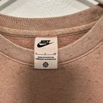 Nike Women's pink peach crewneck athletic casual Tan Sweatshirt! Oversized small Photo 2