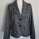 Eddie Bauer  Women’s Gray Wool-Silk Blazer – Elegant Work & Casual size 10P Photo 0