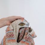 Earth Ragz Boho Baja Hoodie Multicolor Woven Pullover Size Small Photo 2