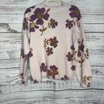 LOFT Floral Print Sweater Purple Lilac Crew Neck Pullover M Size M Photo 1