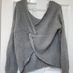 Francesca's Collections Gray V-Neck Sweater Photo 1