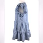 Pinch Cotton Ruffle Relaxed Peasant Coastal Dress Size Small Blue Photo 1