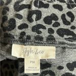 Style & Co Gray Pull On Pants with Velour Leopard Spots Size Petite Medium Photo 2