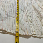 Chico's  100% Linen Button Up Shirt White Rainbow Striped Size‎ 3 Preppy Collared Photo 4