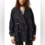 Free People  Denim Car Coat Size Medium Women’s Photo 2