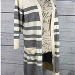 Talbots Cardigan Womens Sp Stripe Open Front Pockets Pima Cotton Knit 3/4 Sleeve Photo 0