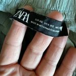 ZARA  Green Viscose Wide Leg Y2K  Drawstring Waist High Rise Pants SZ XS #2130 Photo 8