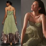 Anthropologie Verb by Pallavi Corset Rhinestone Beaded Pleated Maxi Dress XS Photo 5