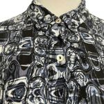 Habitat  Size Small  Top Blouse Button Down Collared Abstract Art to Wear Photo 1