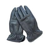 Casual 100 % Deerskin Leather Gloves, Thinsulate Lined, Black, Large Women's Black Photo 0