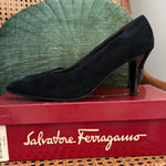 Salvatore Ferragamo  Black Suede Cesello Heels Shoes Photo 0