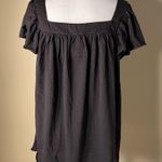 Chaser Black Flutter Sleeve Square Neck Tee Medium Photo 1