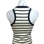 Frame White Black Striped Knit Sleeveless Racerback Pullover Crop Tank Top XS Photo 1