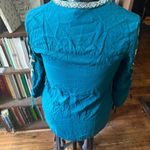 Reba embroidered flowers western cowboycore boho shirt Blue Photo 3