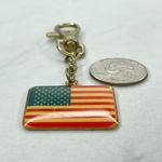 Gold Tone American Flag USA United States Clip Keychain Keyring Photo 5
