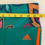Adidas /Farm Rio Collab Green and Orange Leggings with Patterned Waistband Photo 6