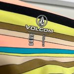 Volcom NWT Women’s Salty Air Full Bikini Bottom Yellow Pink Blue Black Stripe XL Photo 7