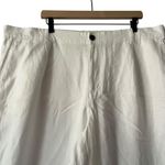 Lands' End Women's High Rise Linen Wide Leg Crop Pants Size 20W White Photo 1