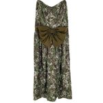 NWT Lafayette 148 Olive Green Ribbon Overlay Strapless Dress & Jacket Size 8/10 Photo 2