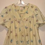 Vintage Pastel Yellow Floral and Butterfly Dress Size M Photo 2