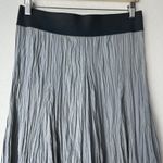 CP Shades  Gray Crinkle Textured A-Line Lagenlook Pull-On Midi‎ Skirt Size Medium Photo 2