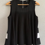 NWT WHY Dress Swing Pleated Top Size‎ Small Black Photo 0