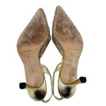 Manolo Blahnik Carolyn Gold Lace Slingback Heels Floral Mesh Pumps 39.5 Photo 7