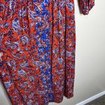 Japna  Dress L Sundress Floral Paisley Print Red Boho Preppy Cute V Neck Coquette Photo 4