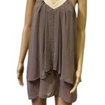 Si Style Sleeveless Flowing Layered Mini Dress or Tunic Blouse Womens Medium Purple Photo 0