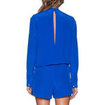 Karina Grimaldi Paolo Romper Cobalt Royal Blue Silk Size Small Lace Revolve Photo 1
