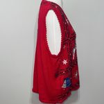 Designers Originals Vintage Festive Red Holiday Ugly Christmas Sweater Vest 1X Photo 4