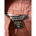 Athleta Cabo 100% Linen 4" Shorts Women Sz 10 Rose Chambray Pull On Coastal Photo 3