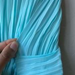 Tre by Natalie Rasabei Blouse Strapless Plisse Bustier Top Blue Size 2 Photo 6