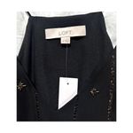 Loft Women's Black Beaded Sequin Embellished Black Slip Dress M Photo 2