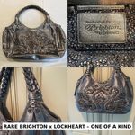 Brighton  x Lockheart Metallic Leather BohoShoulder Bag Embroidered Braided Strap Photo 1
