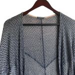 Earthbound Trading Co Women Open Front Cardigan Long Line Lightweight L Navy Blue Size L Photo 9