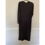 Old Navy  Ribbed Charcoal Long Sleeve Midi Dress Loungecore Spring Easter Boho M Photo 2