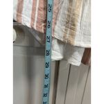 Thread & Supply Peach/White‎ Stripe Short Sleeve Collared Button Up Top Sz Small Pink Photo 3