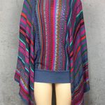 NOVICA Artisan Handmade Kimono Sleeve Sweater Alpaca Wool Blend from Peru S/M Blue Size M Photo 1