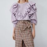 ZARA NWT Belted Plaid Gingham High Waisted Skirt Bloggers Fav Photo 1